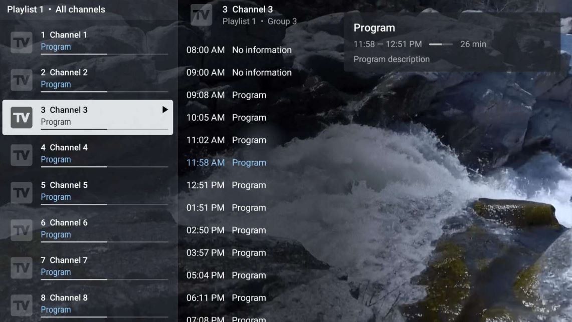 Interface TiviMate compatible OTT Premium