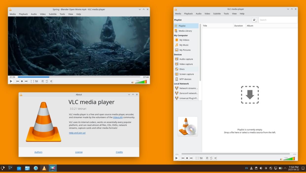 Interface VLC Media Player compatible OTT Premium