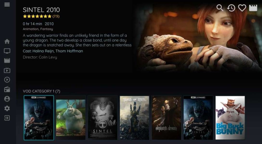 Interface XCIPTV compatible OTT Premium