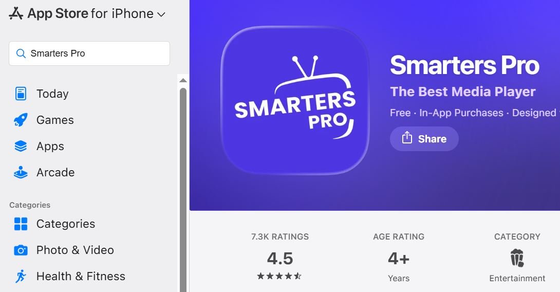 Télécharger IPTV Smarters Pro sur l'App Store iPhone et iPad