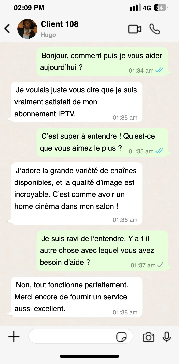 Avis d'un abonné sur le support et le service ott premium